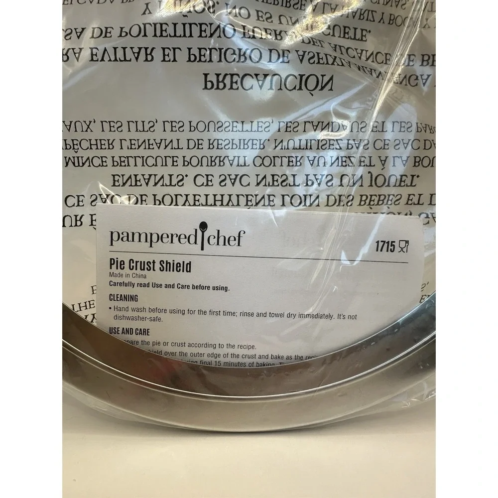Pampered Chef Pie Crust Shield #1715 New Sealed No Box